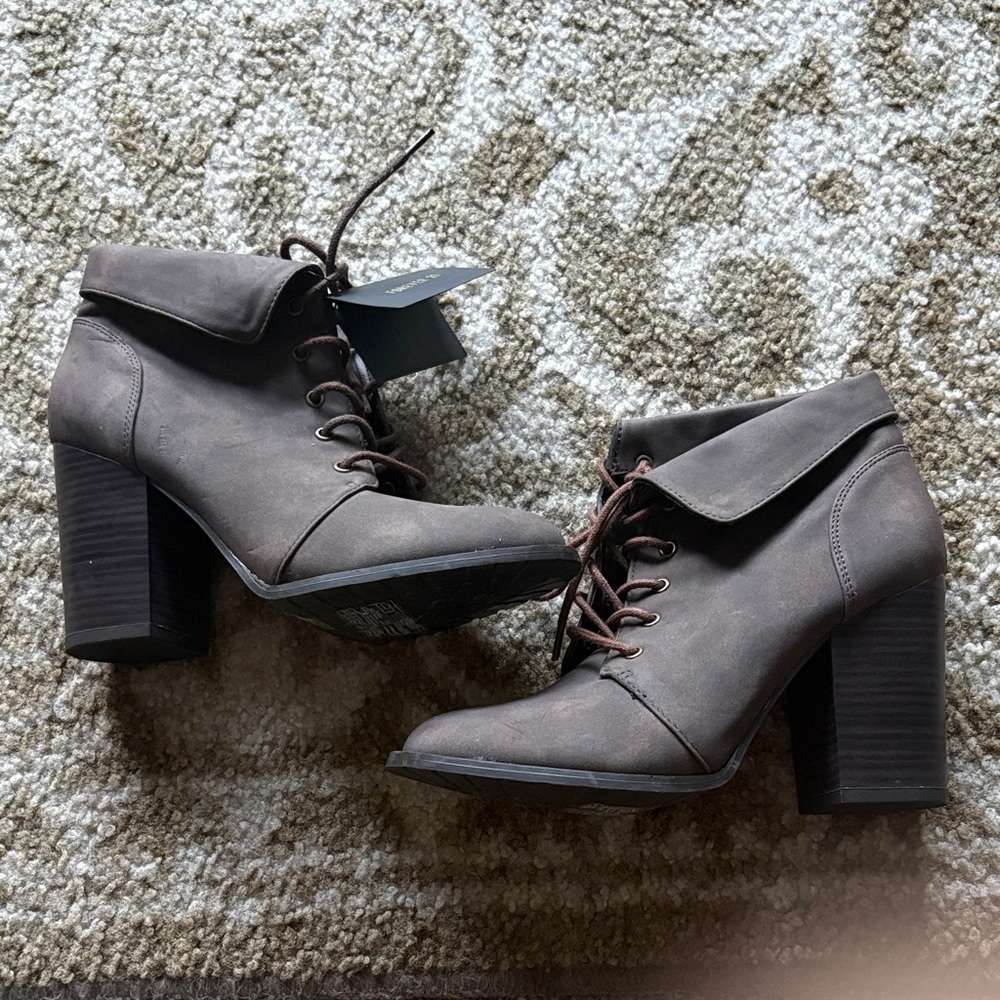 Forever 21 Taupe Heeled Boots